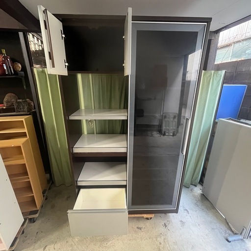 ?【高級感◎】松田家具 ダークブラウン カップボード 幅100cm｜収納力抜群✨