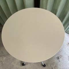 🟡 昇降式 丸テーブル｜高さ調整可｜作業・食卓にの画像