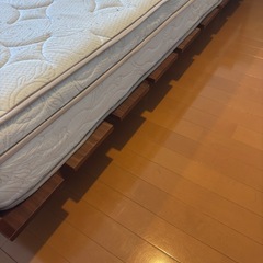 セミダブル　ベッド　マットレス付き　簀子タイプの画像