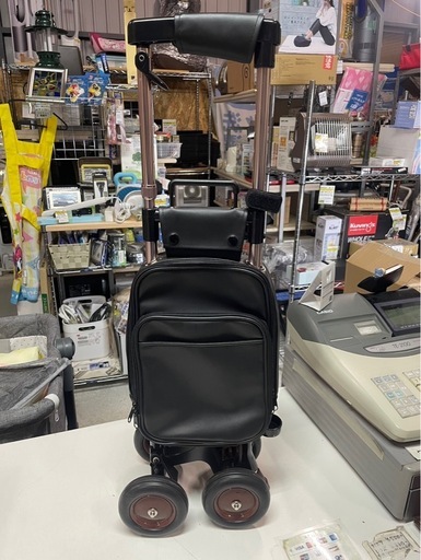 美品　withone　ウィズワン(旧 象印ベビー)　キャリーステッキ・ライト　横型　歩行補助具　シルバーカー　買い物　ショッピング　ブラック　中古美品　③
