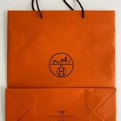 エルメス袋ショッパーまとめ その２ ブランド紙袋 オレンジ ショップ袋 中サイズ　手提げ袋　9点セットの画像