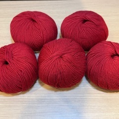 E8001【ジバンシー】ラッセイ 毛糸 ウール100% COL.213 赤 5玉の画像