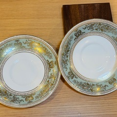 A8010【ウエッジウッド】 コロンビア セージグリーン リー 2客 新旧刻印の画像