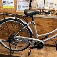 【前輪タイヤ新品！】6段変速　26インチ自転車　シルバーの画像