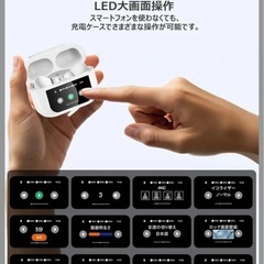 ☆Szwdo☆ Bluetooth5.4 ワイヤレスイヤホン多機能タッチスクリーン ANC ENCの画像