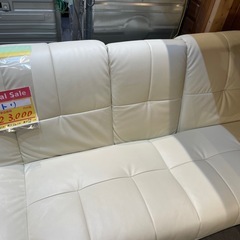 配達可【3人掛けソファー】【ソファーベッド】【白】クリーニング済み【管理番号0109】野の画像