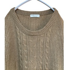 earth music&ecology アース ケーブル編み ニット ベージュ Fの画像