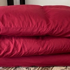 訳あり　花柄 羽毛布団 シングル　カバー付の画像