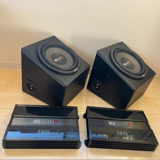 MB QUART 12インチ サブウーファー＋アンプ セット 中古（2セットあり）
