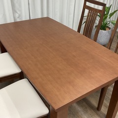 KA-17【新入荷　アウトレット品】オーク材/ウォールナット　ダイニング5点セット　ブラウンの画像