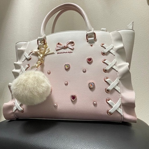 美品SAMANTHAVEGAレースアップハートビジューグラデーションフラッタ―
