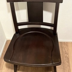 国産ナラ材無垢 回転ダイニングチェア 木製 ダークブラウン 曲木 シンプルの画像