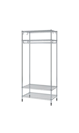 【受渡先決定】【新品】IKEA イケア シェルフユニット ハンガーレール付き 亜鉛メッキ OMAR オマル　ハンガーラック