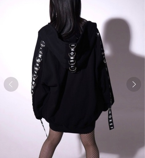 REFLEM DリングロゴテープZIPパーカー ブラック