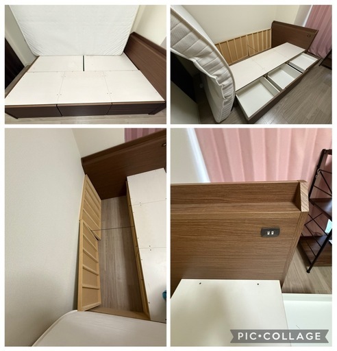 セミダブル　収納付きベッド