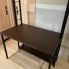 サンワダイレクト　パソコンデスク　シェルフ付の画像