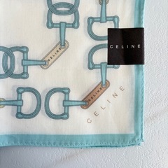 ☆現金払い可能☆ 【新品未使用品】CELINE  馬具柄ハンカチ 大判ハンカチ ミニスカーフ の画像