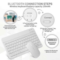 薄型ワイヤレスキーボード マウスセット ホワイトの画像