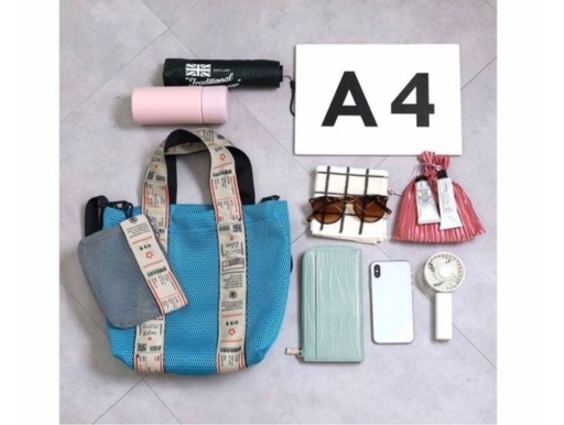 ロゴテープメッシュ 2WAY トートバッグ A4対応