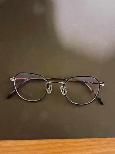 【極美品 度あり】 眼鏡市場 メガネ 銀 白 ANU AN-08
