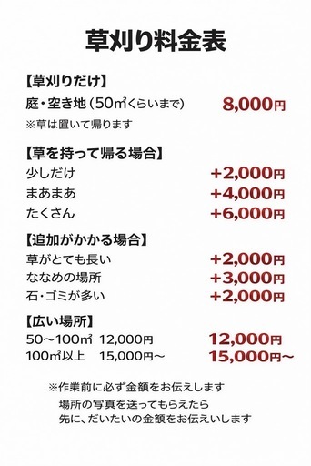 草刈りします｜庭・空き地｜8,000円〜｜滋賀全域