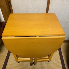 ニトリ　木製　バタフライワゴン　バタフライテーブル　キャスター付　キッチンワゴンの画像