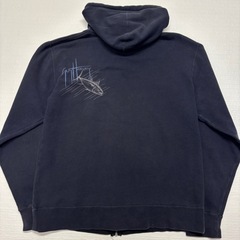 Guy Harvey ガイハーヴェイ ジップアップ スウェット パーカー 紺 ネイビー マグロ 魚 アート 釣り フィッシング アウトドア 古着 メンズ レディース ユニセックス オーバーサイズ 裏起毛 トップス 羽織り【3105ST】の画像