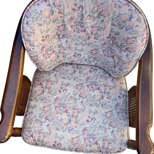 節約 karimoku カリモク 応接3点セット 木製アームチェア ラタン 昭和