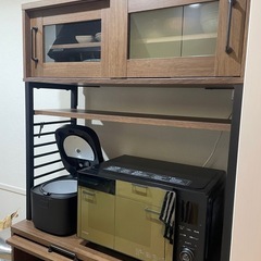[幅90] 食器棚 キッチン収納 キッチンボード コンセント付き...