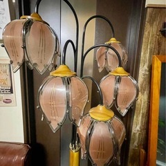 アンティーク フラワー ライト スタンド 高級 ヴィンテージ ライトの画像