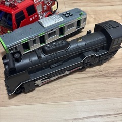 トイコーサウンドトレイン、消防車、救急車、蒸気機関車セットの画像
