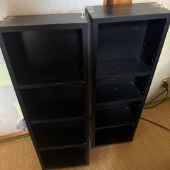 受け渡し決定！本棚   手前スライド式で奥と手前で収納可の画像