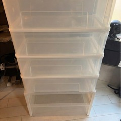 【6個セット】衣装ケース 収納ボックス (幅38×奥行74×高さ22cm)の画像