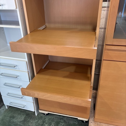 岡家具 コンセント付き　レンジボード 食器棚 キャビネット 木製