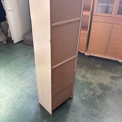 収納棚　食器棚　キッチンボード　レンジボード　白　ホワイト　家具　木製　引き出し付き　料理　小物入れ　の画像