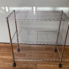 キャスター付きメタルラック【町田市再生家具】252906の画像