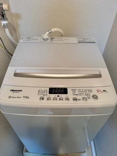 港区/2024年製】美品！7.5kg洗濯機（ハイセンス HW-G75C）ガラストップ 