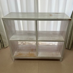 オープンシェルフ　木製　キャビネット　ウッドラック　白　ホワイト　レトロ　頑丈　棚　収納 の画像