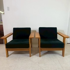 コスガの家具セット　ダイニングセット　1人用ソファ　ガラステーブルの画像