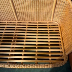 2〜3人掛けソファ ラタン 昭和レトロ　アジアン　おしゃれソファ　木製フレーム 【クッションは付属致しません。】の画像
