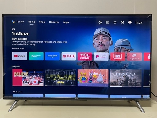 保証残あり／箱・付属品完備】TCL 43型 4K Android TV（43BP61）動作