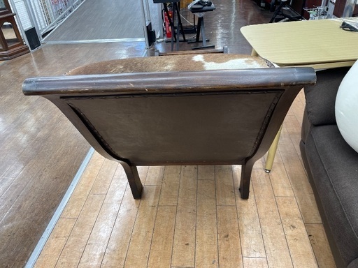 リクライニングチェアー　1人掛け　ハラコ　ブラウン　アンティーク調