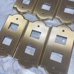 アンティーク　ゴールド スイッチ コンセント カバー プレート 2口用×6セットの画像