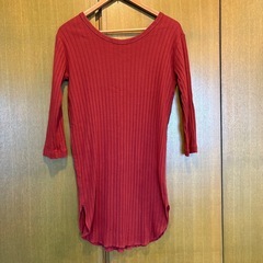 CIAOPANIC TYPY オーバルネックチュニックニッレッドFの画像