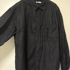 SPAO シャツ　ブラック　黒　デニムシャツ　モノトーンの画像