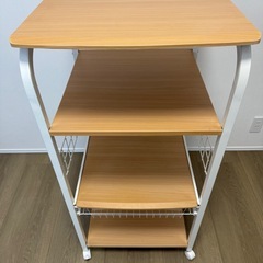 キャスター付きキッチンラック レンジ台 コンセント付きの画像