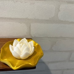 【エレガント✨️】蓮の華🪷アクセサリートレー｜3Dプリンター制作｜指輪・ネックレス収納の画像