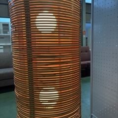 【yamagiwa/ヤマギワ】スタンドライト　国内メーカー　ランプ　照明　間接照明　竹製　天然素材　円柱型　昭和レトロ　レア　アンティーク　インテリア　ブランド家具　ブランドインテリアの画像