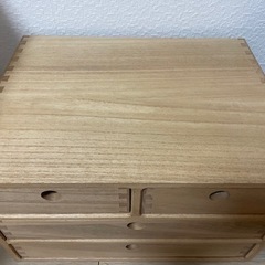 ミニ チェスト 木製 机上 収納 ケース の画像