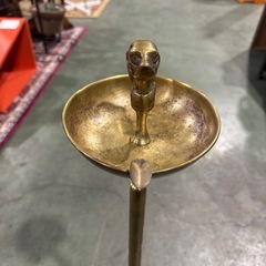 真鍮製灰皿　犬モチーフ　レア　小物入れ　アンティーク　オブジェ　インテリア　雑貨　スタンド型　オールド　ヴィンテージ　ビンテージの画像